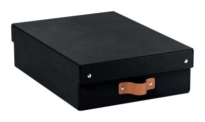 Tárolódoboz, M méret, alacsony, LEITZ "Puro", fekete