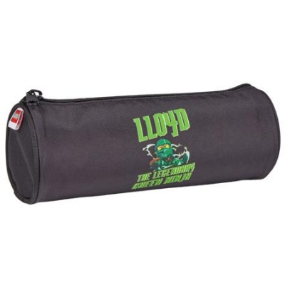 Tolltartó, henger alakú, cipzáras, LEGO "Ninjago Lloyd", fekete-mintás